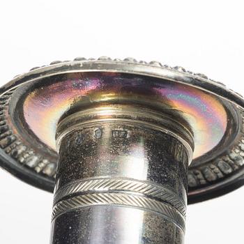 Four pairs och Swedish silver candlesticks, 19th-20th century.