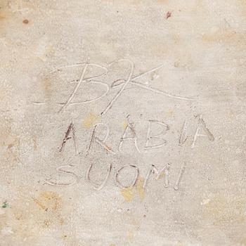 Birger Kaipiainen, vati, kivitavara, signeerattu BK Arabia Suomi.