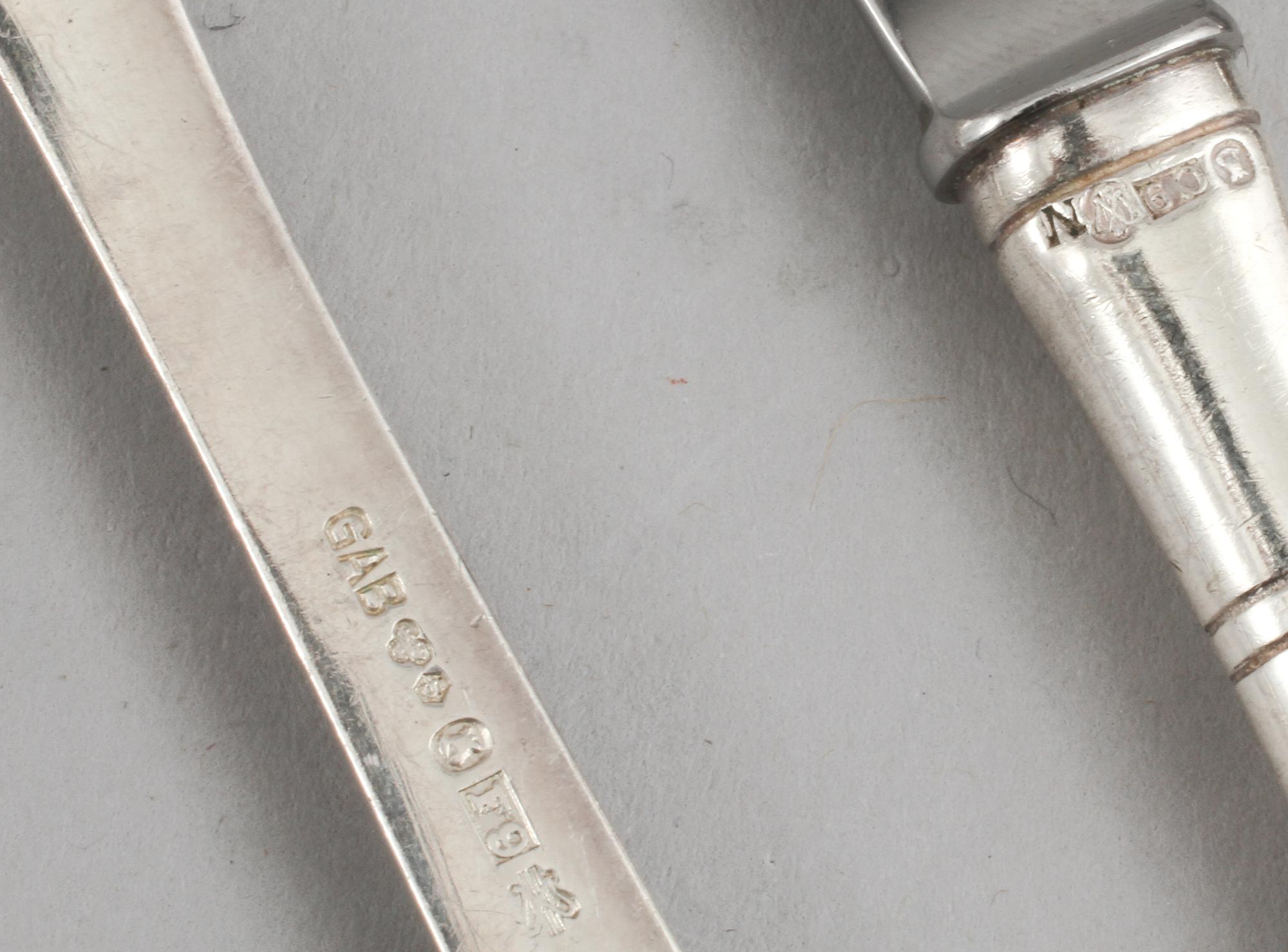 BESTICKSERVIS, 30 delar, silver, mestadels GAB, Stockholm, omkring 1900-talets mitt, total vikt ca 800 g.