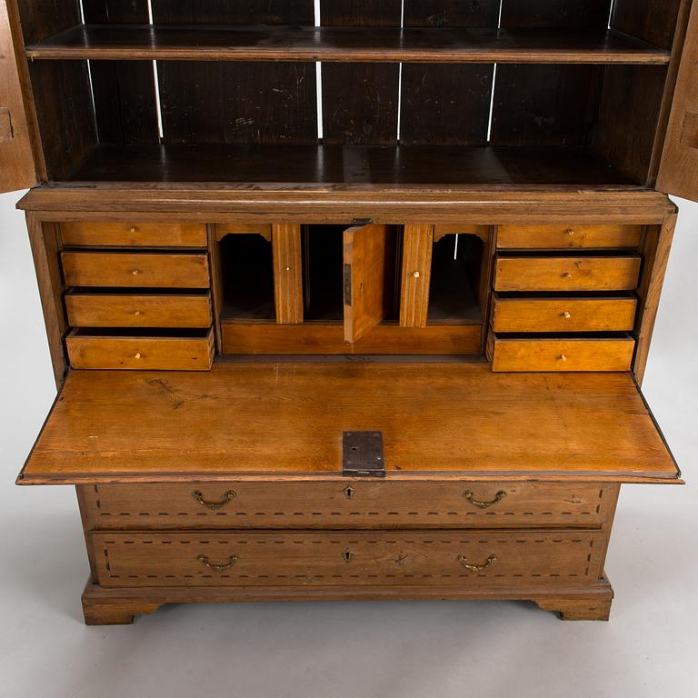 A late Baroque writing cupboard, mid 18th century. Probably Småland, Sweden.