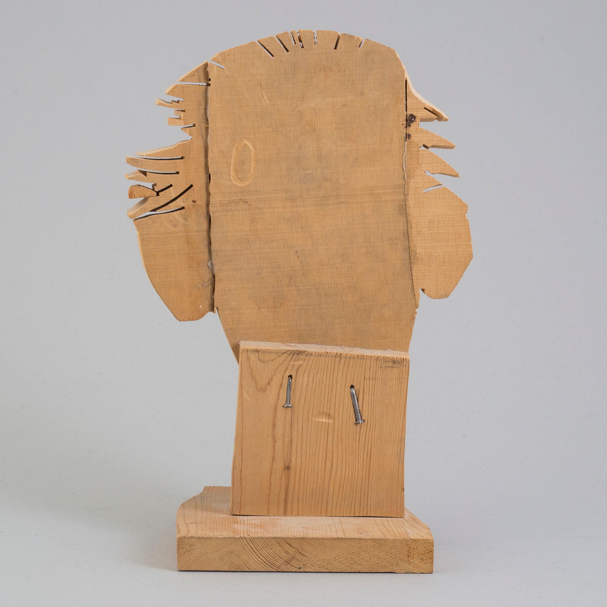 KARL GÖTE (K G) BEJEMARK, sculpture study, mixed media on wood, signed.
