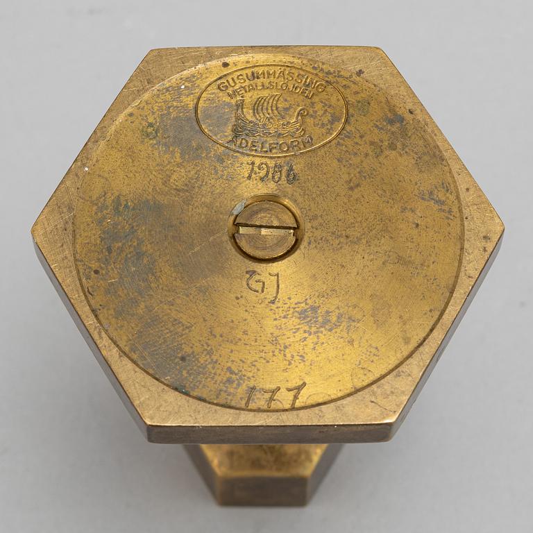 Lars Bergsten, a set of five brass candlesticks from Gusum.