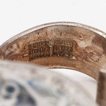 Björn Weckström, "Petrified lake", a sterling silver and acrylic ring. Lapponia 1972.