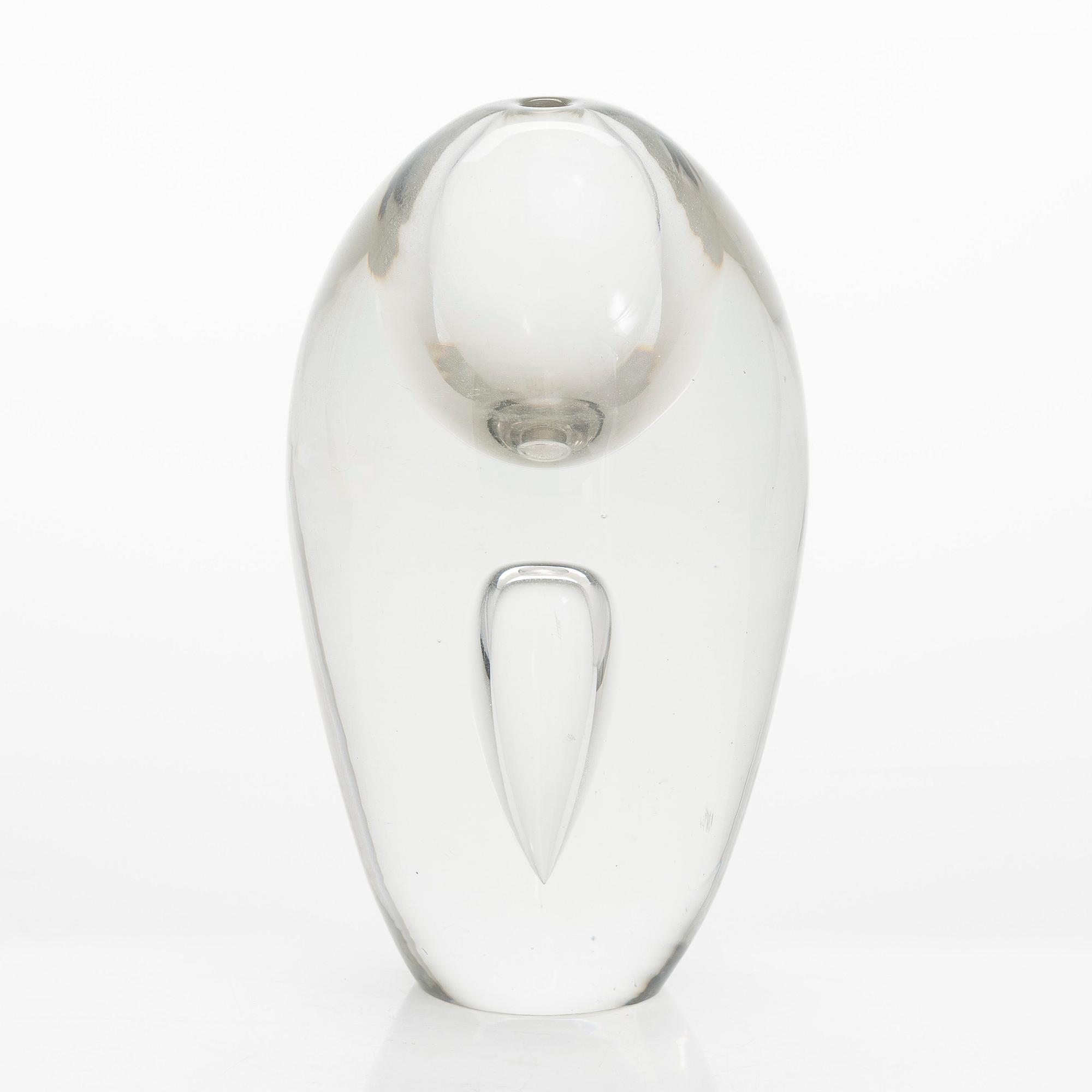 Timo Sarpaneva, skulptur, "Tåren", modell 3575, signerad Timo Sarpaneva Iittala -57.