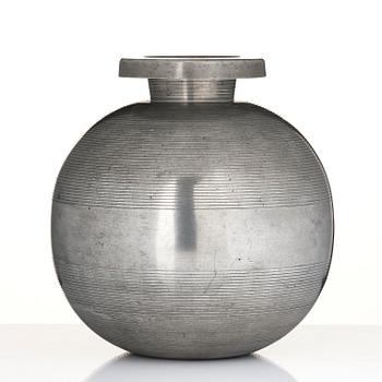 Sylvia Stave, a pewter vase model 5496, C.G. Hallberg, Stockholm, 1934.