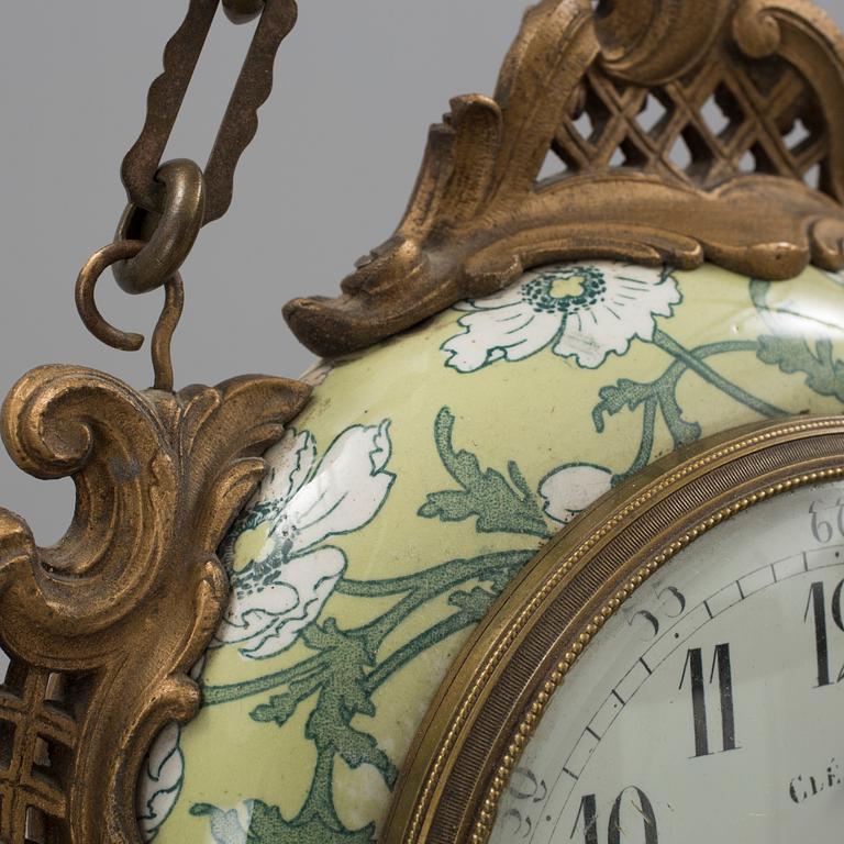 A late 19th century French hanging clock.