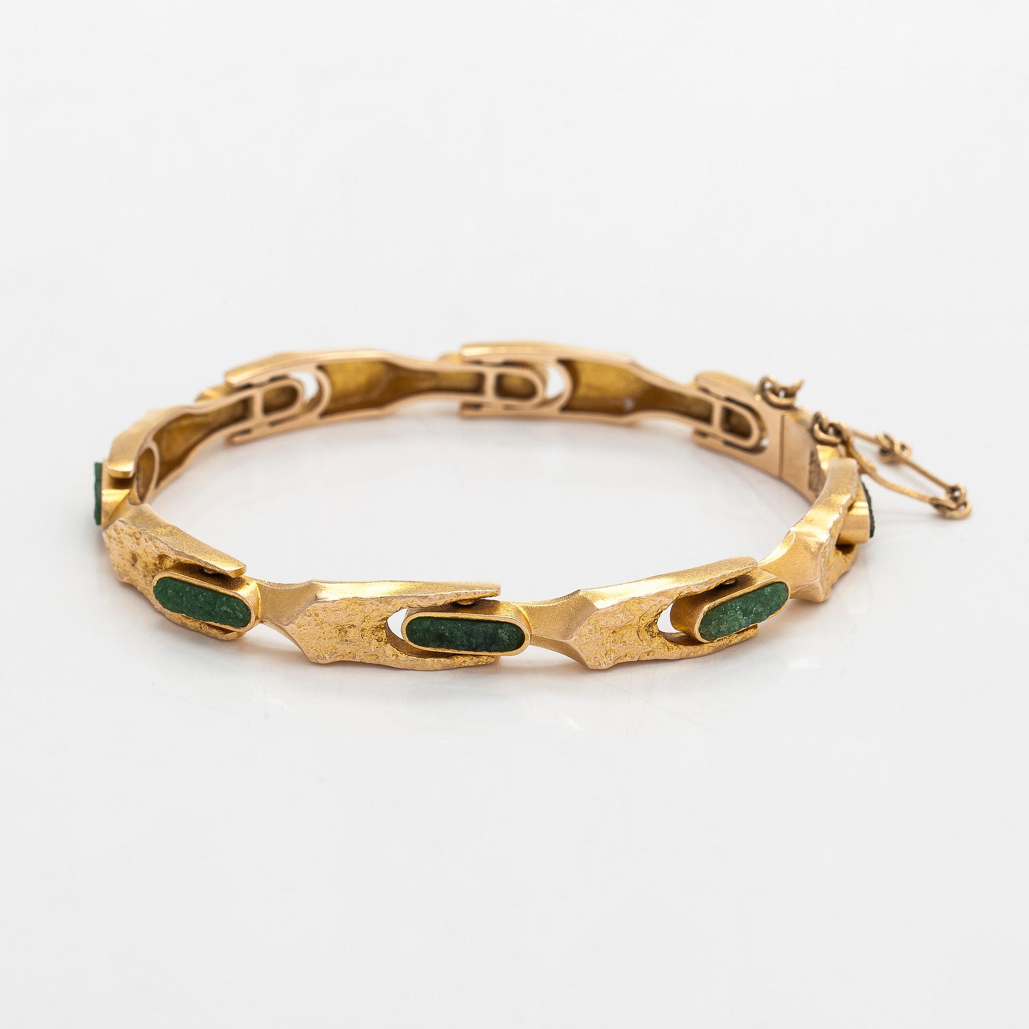 Björn Weckström, armband, "Namban", 14K guld och zoisit, Lapponia 1977.
