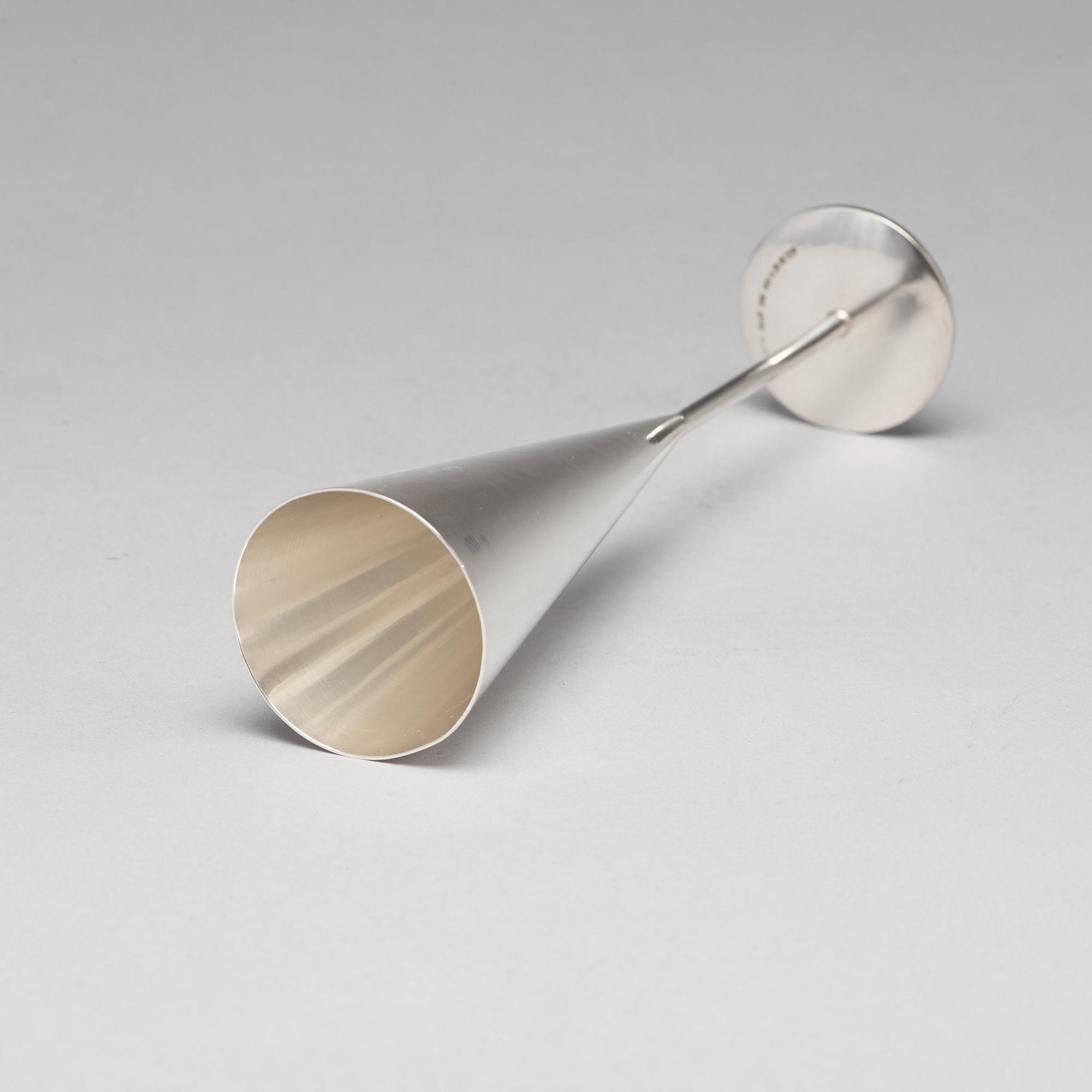 Eduard Gaudy, six sterling silver champagne flutes, Stockholm 1989.