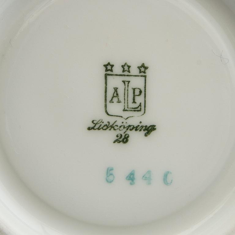 Einar Forseth, copper with plate and saucers 4 dlr "Diana" Lidköping porcelain.