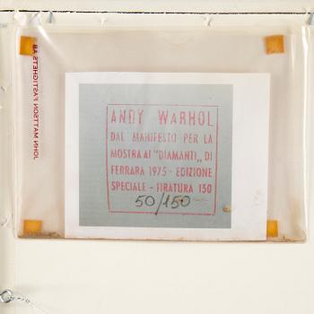 ANDY WARHOL, screenprint, 1975,signed in pencil 50/150 on verso.