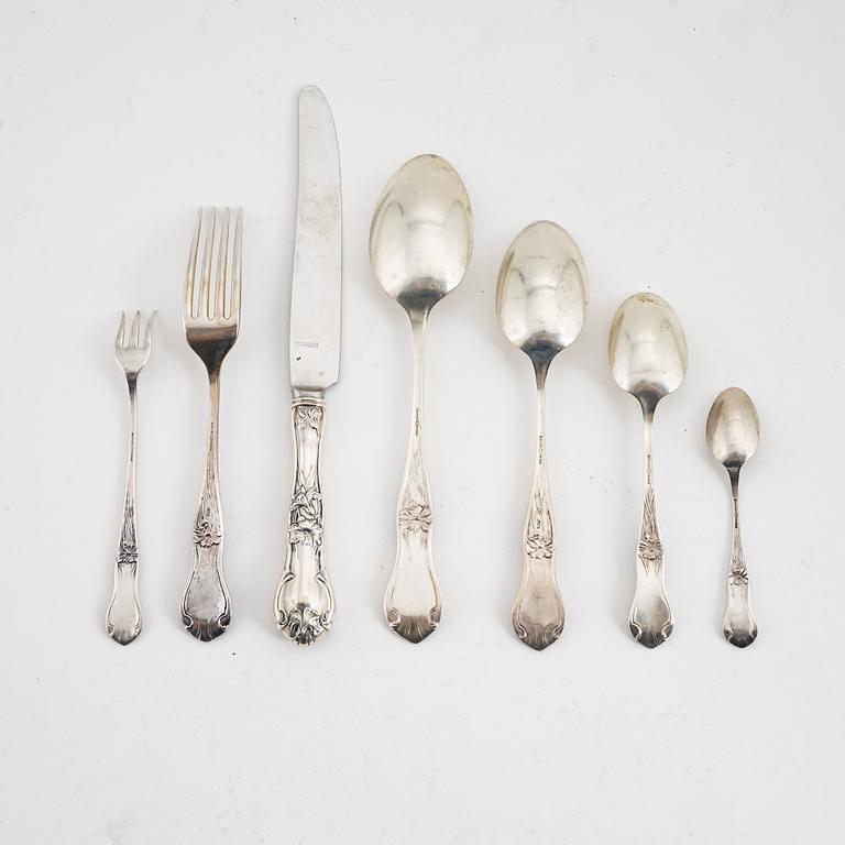 A 51-piece sterling silver cutlery service, Pesa, Mexico.