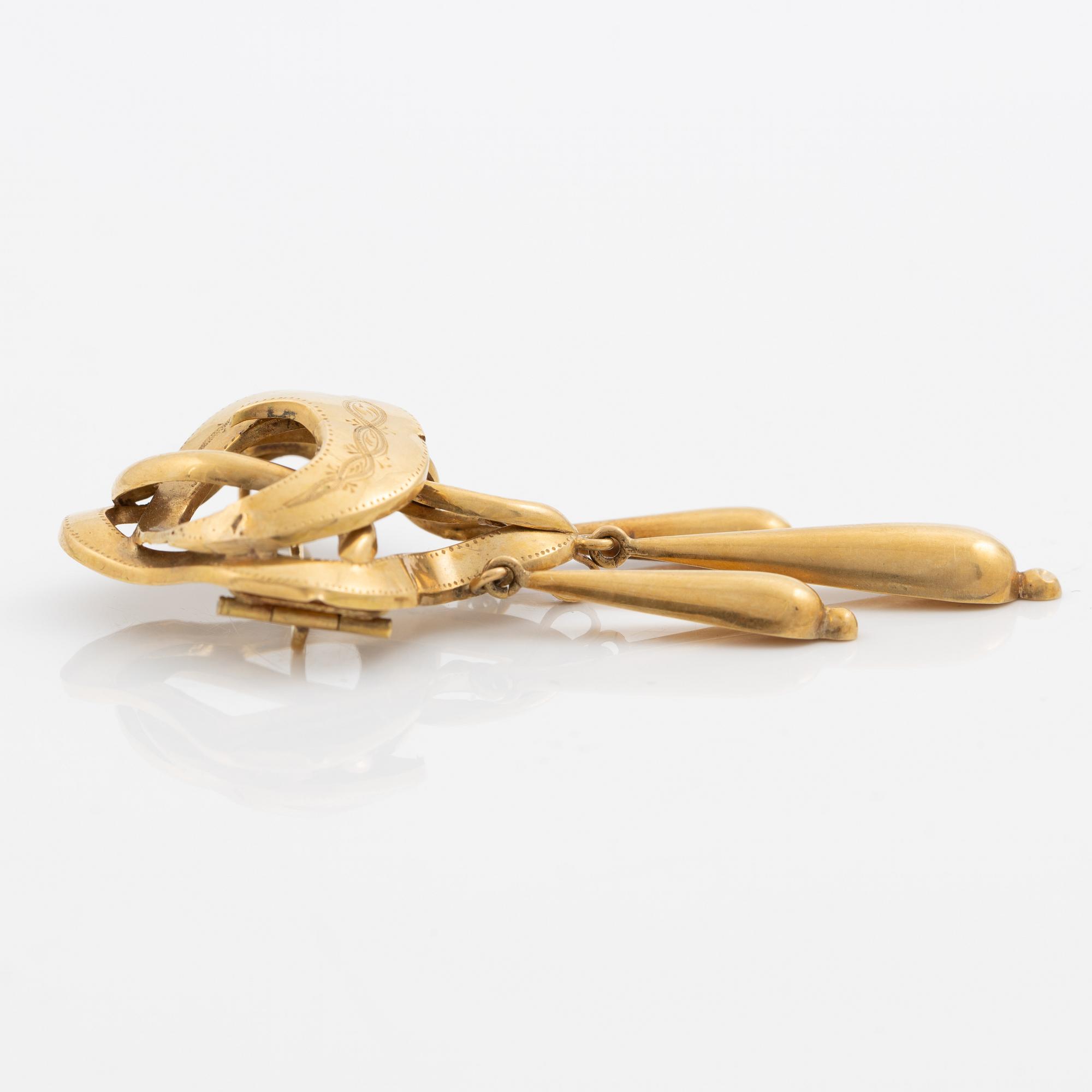 Brosch 18K guld, 1800-tal.