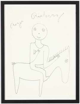 Roger Risberg, indian ink drawing, signed. Executed in 2008.