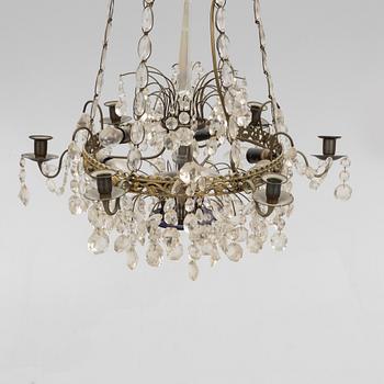 A Gustavian style chandelier, first half of the 20th century.