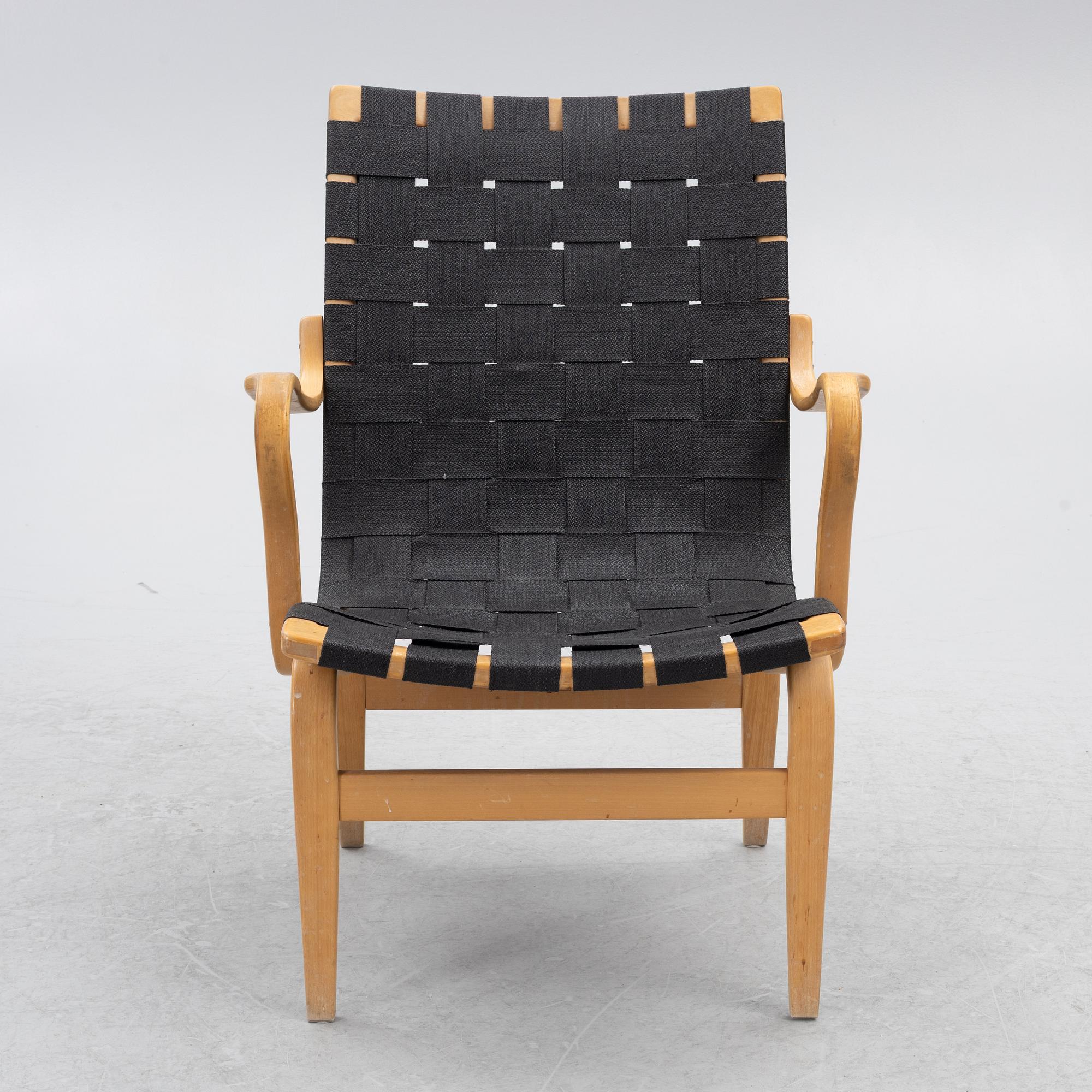 Bruno Mathsson, an armchair, "Eva", Firma Karl Mathsson, Värnamo, 1973.