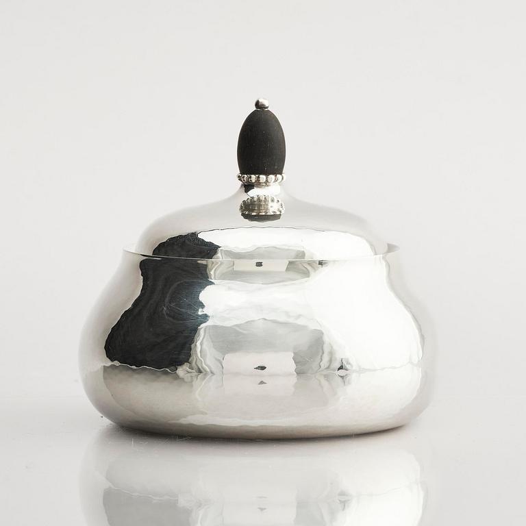 Georg Jensen, a sterling silver three-piece coffee set, Copenhagen, Denmark, after 1945, design no 80B and 80C.