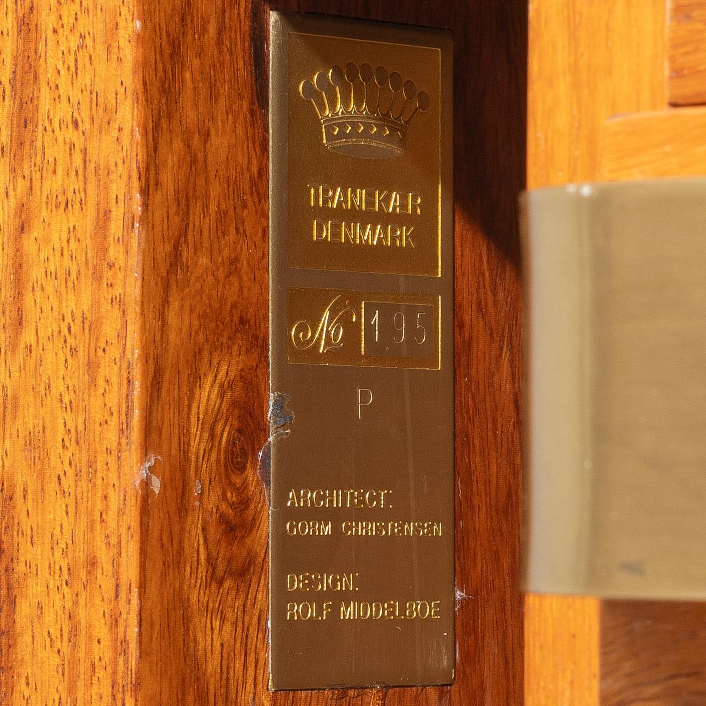 Gorm Christensen & Rolf Middelboe, skrivbord med sideboard, Tranekaer, Danmark, 1960-tal.