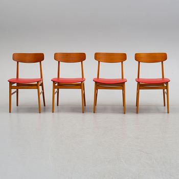 A set of four mid 20th century chairs.