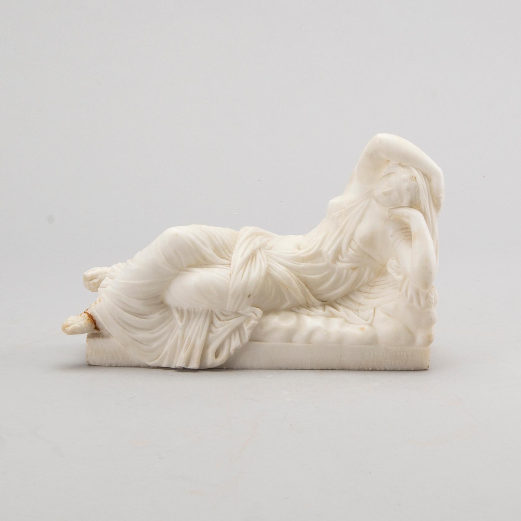 GRAND TOUR-SOUVENIR, "Cleopatra Morente", alabaster, turn of the century 18/1900.