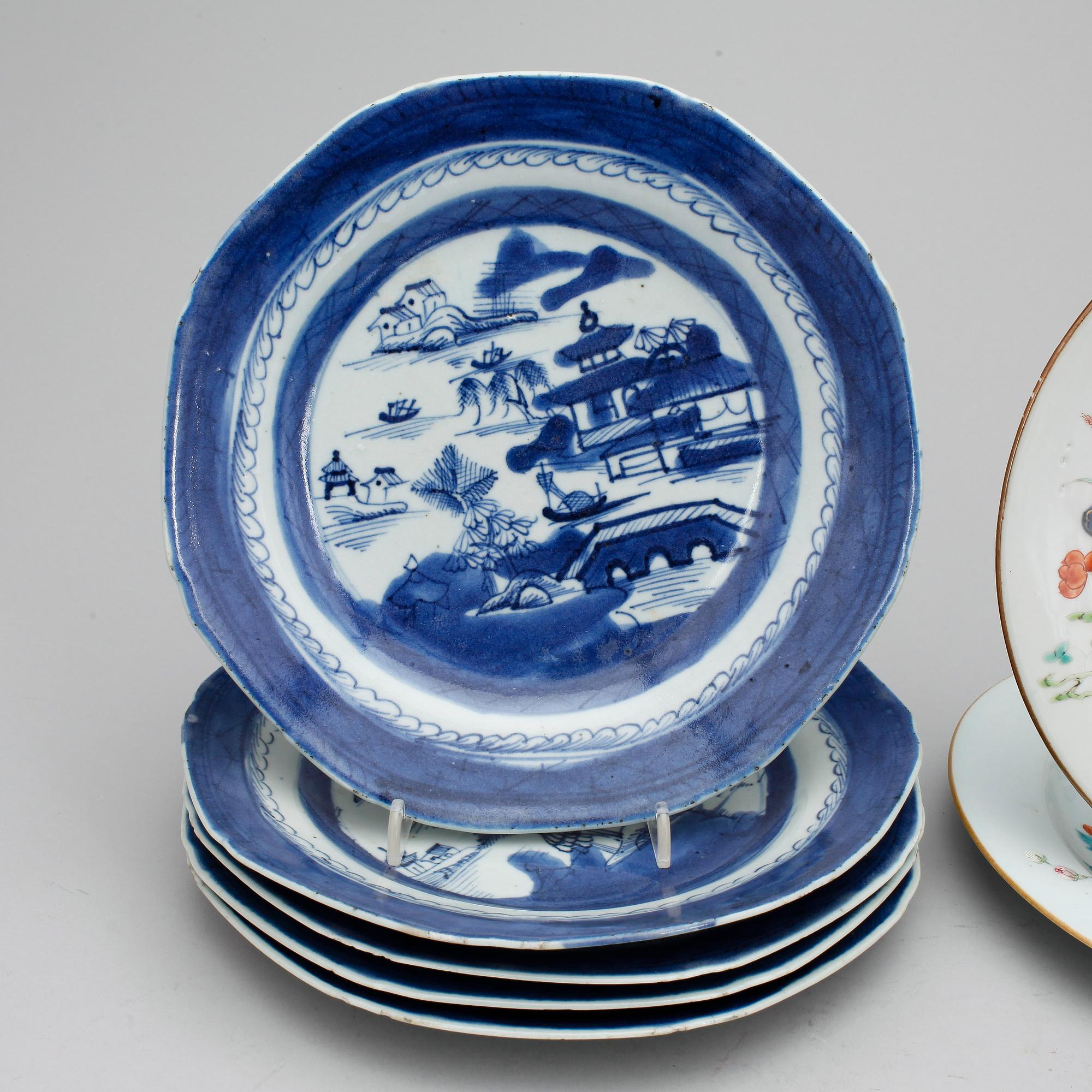 PARTI PORSLIN, 13 delar, Kina, sen Qingdynasti.