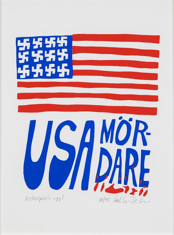 Carl Johan De Geer, "USA mördare".