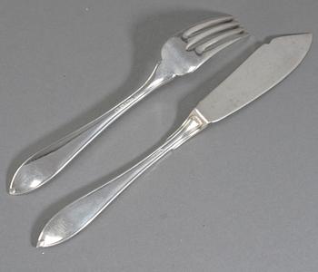 FISKBESTICK, 36 st, nysilver, "Spetsig svensk", bl a Gense, 1900-talets andra hälft.