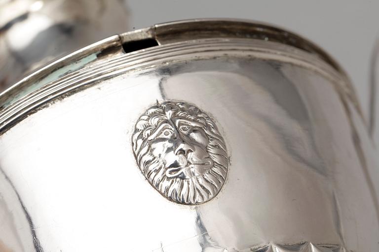 SOCKERSKÅL, silver, Christoffer Nordin, Hudiksvall, verksam 1819-58. Tot vikt ca 429 g.