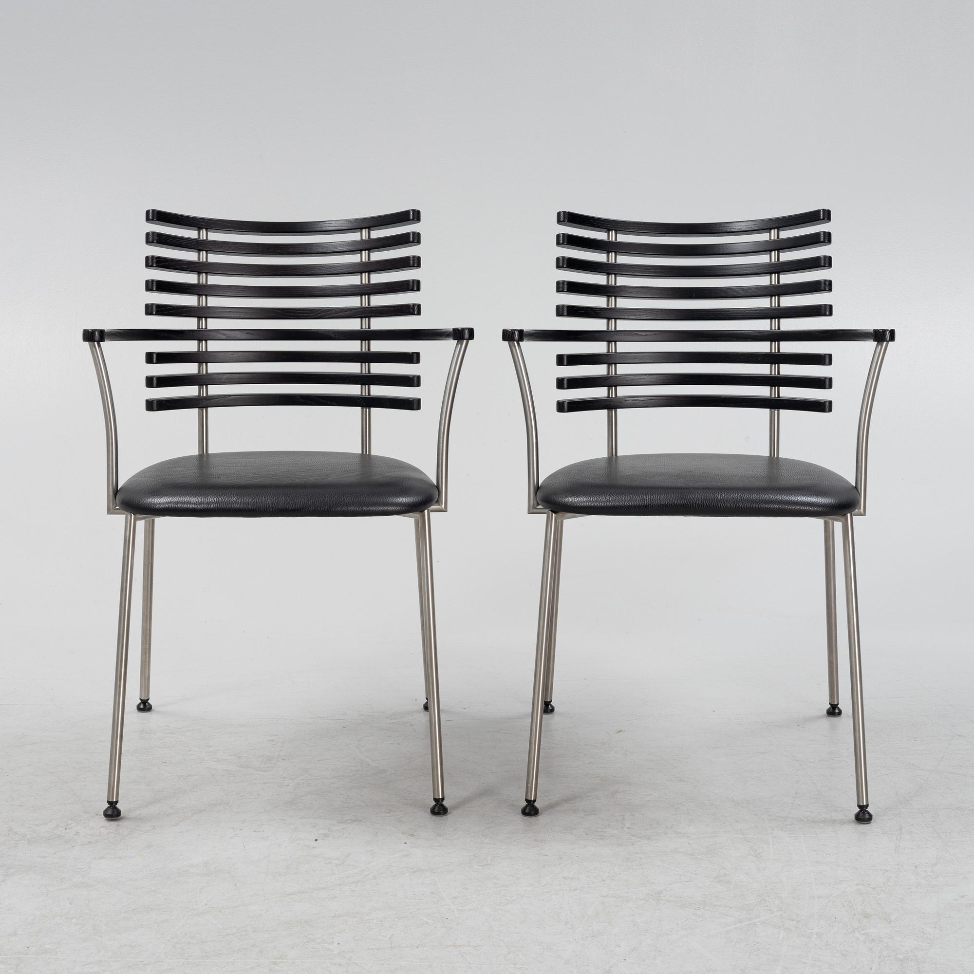 A set of eight leather upholstered 'Tiger GM 4106' armchairs from Naver Collection.