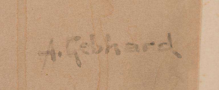 ALBERT GEBHARD, blandteknik, dubbelsignerad.