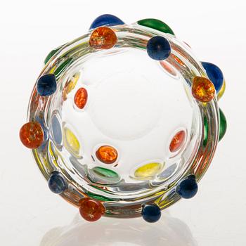 TIINA NORDSTRÖM, konstglas, "Candy bowl" signerad Tiina Nordström 1994, Nuutajärvi.