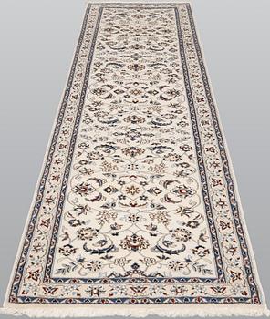 A part silk Nain, runner so called 9 LAA, ca 290 x 75 cm.