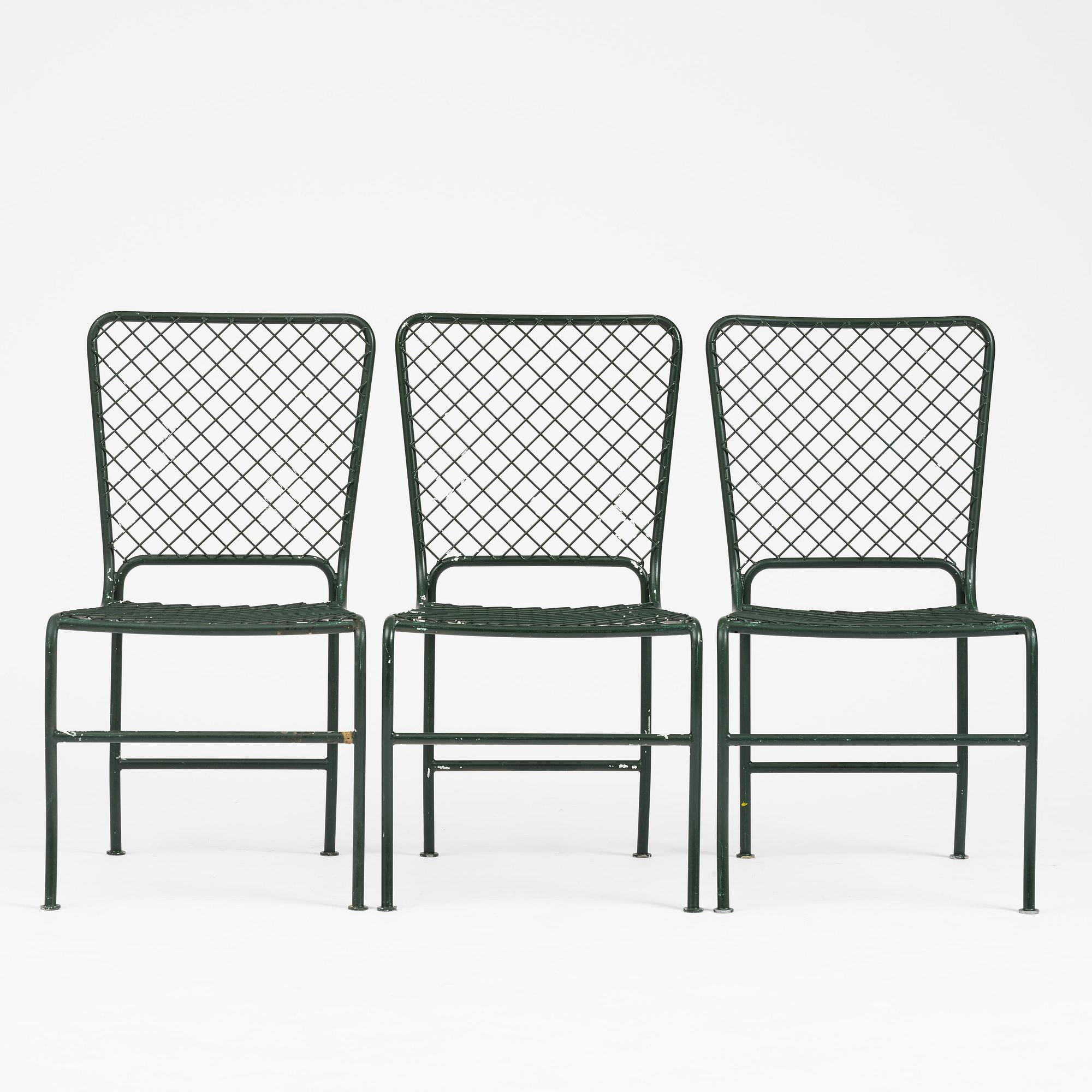 Josef Frank, trädgårdsstolar, nio stycken, modell 591, Firma Svenskt Tenn.