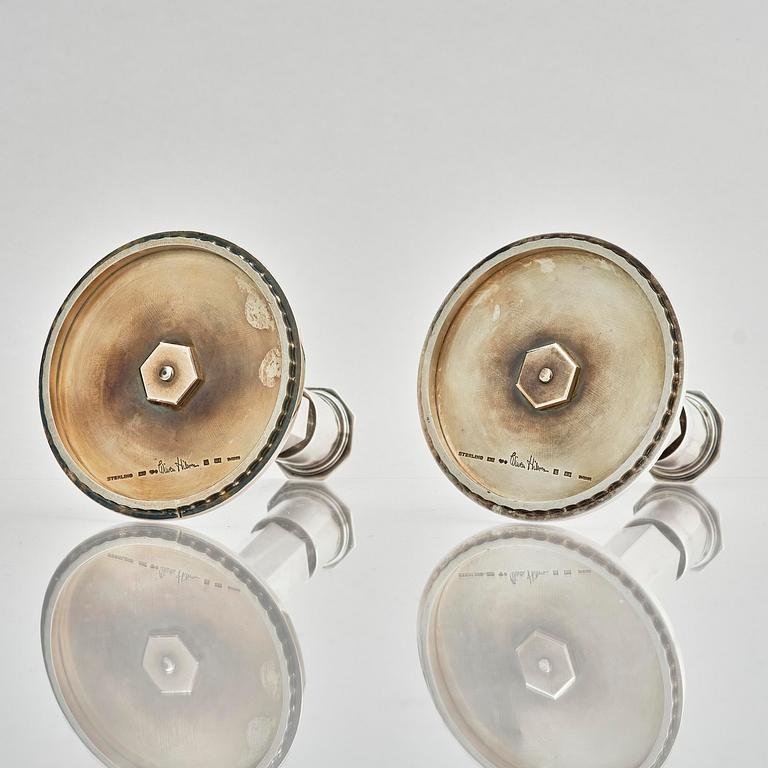 Wiwen Nilsson, ljusstakar, ett par, sterling silver, Lund 1946.