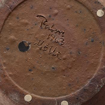 Rolf Palm, a stoneware bowl, Mölle 1963.