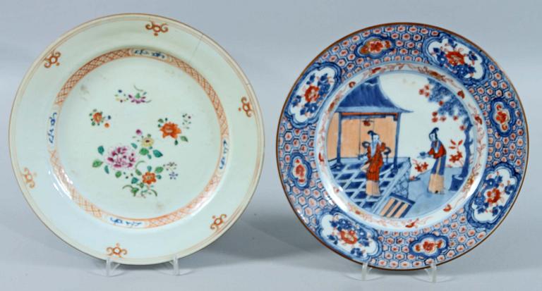 TALLRIKAR 3 div. Porslin, Kina Qianlong, 1700-tal.