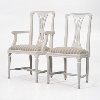 Chairs, 12+2, Gustavian style, Geromar.