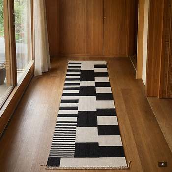 Gallerimatta, Kelim, ca 294 x 92 cm.