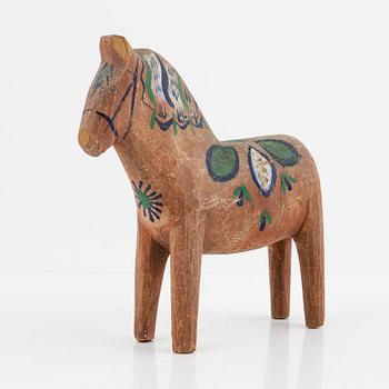 A 'Dala' horse, carved wood, early 20th century.