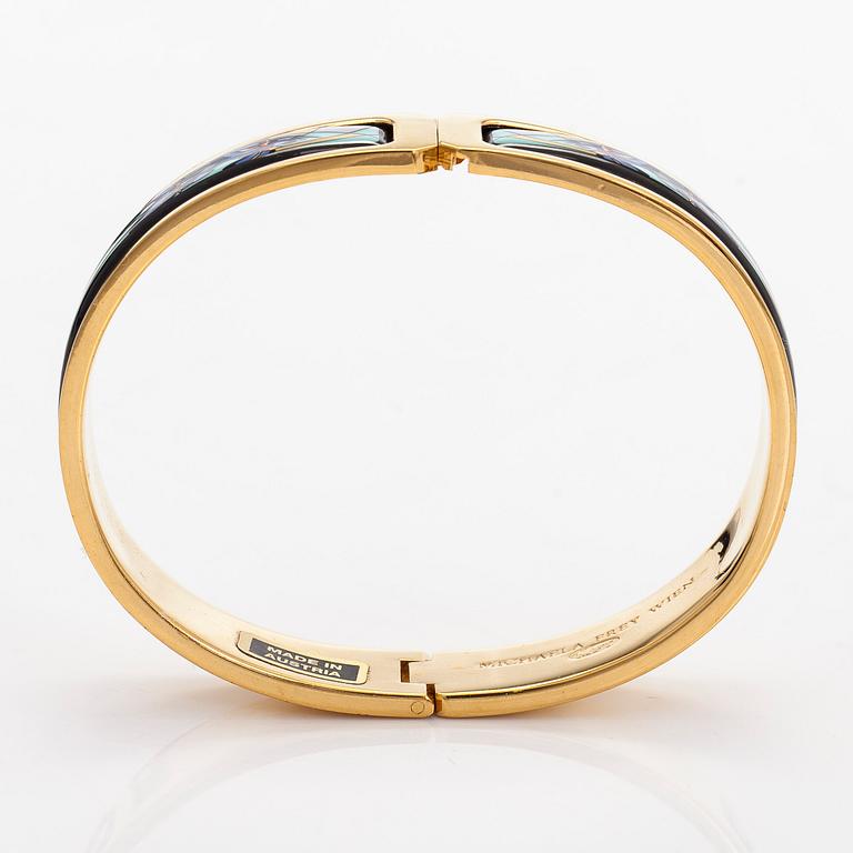 Michaela Frey, armband, halssmycke, örhängen, förgylld metall, emalj, Österrike.