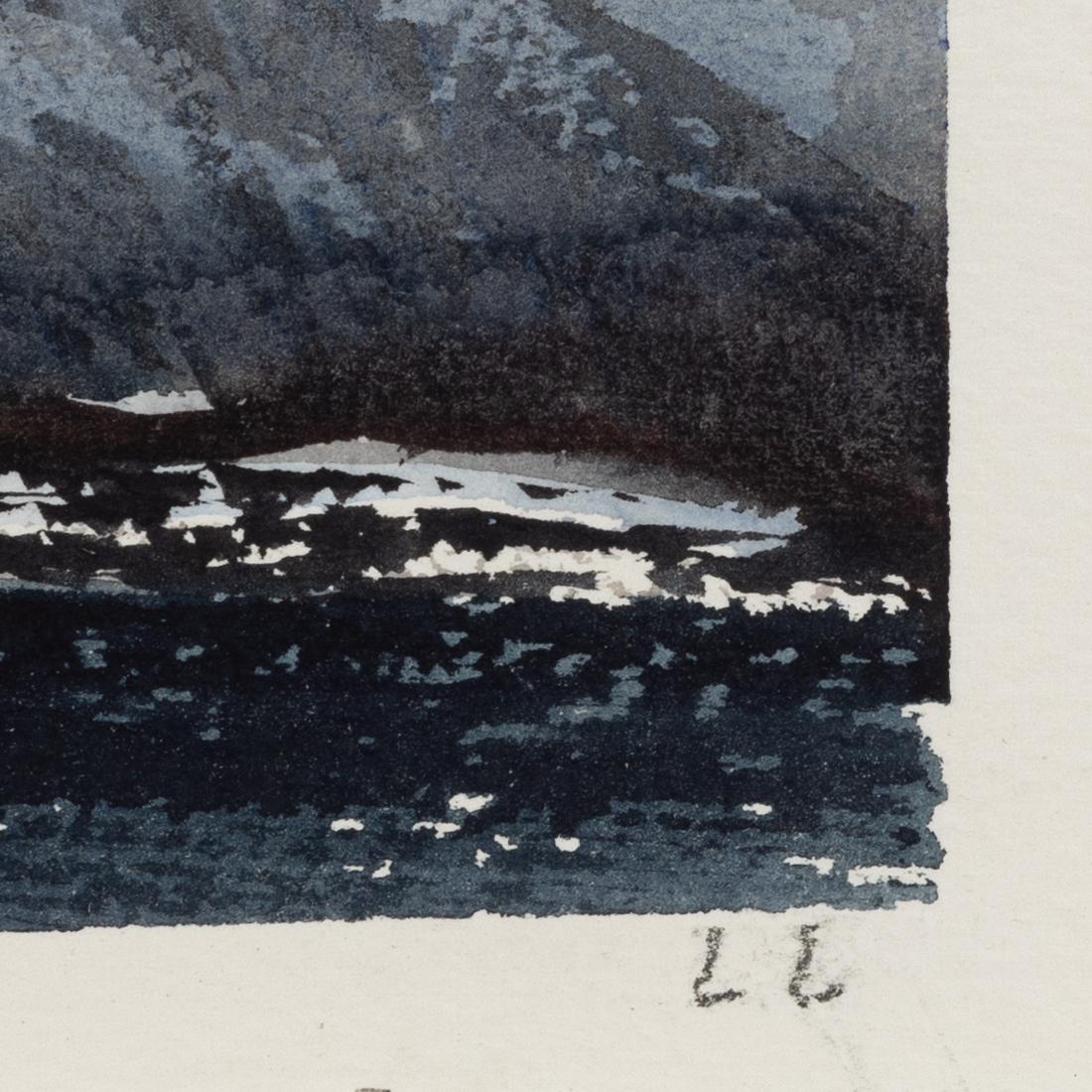 Lars Lerin, akvarell, signerad LL.