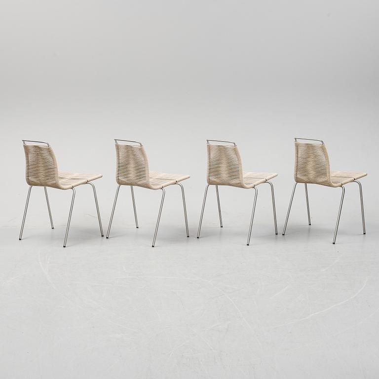 Poul Kjaerholm, stolar, 4 st, PK-1, Carl Hansen & Son, Danmark.