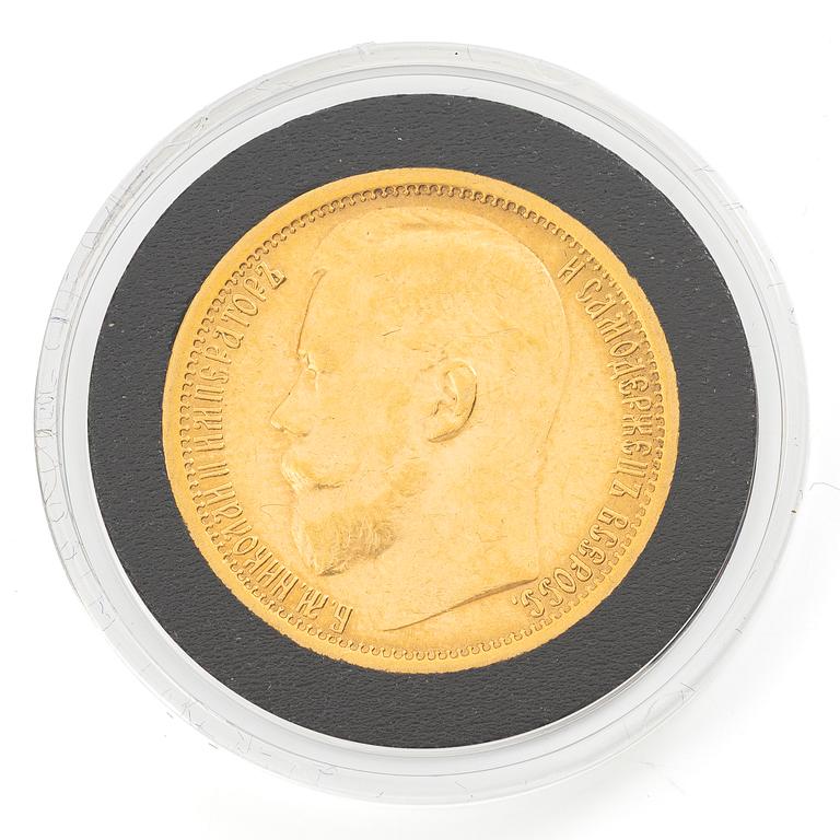 Guldmynt, Ryssland, Nikolaj II, 15 Rubel, 1897.