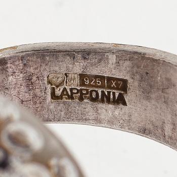 Björn Weckström, ring, "Förstelnad sjö",  silver, akryl, Lapponia 1975.