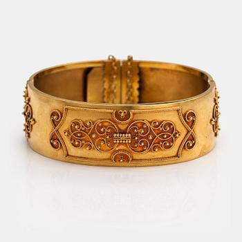 An 18K gold bracelet. Gustaf Dahlgren, Malmoe, 1872.