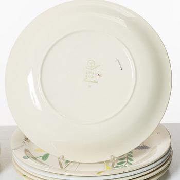 Stig Lindberg, twelve 'Löja' plates, Gustavsberg.