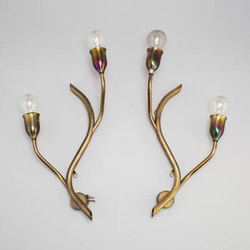 a pair of mid 20th century wall lamps.