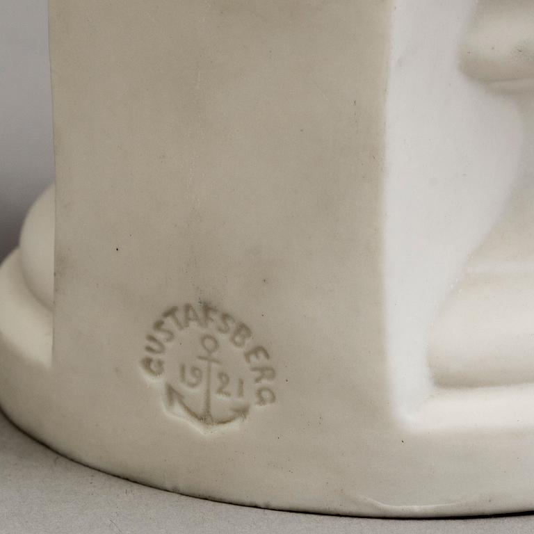 A PARIAN FIGURE AND A PAIR OF BUSTS, Gustafsberg ca 1900.