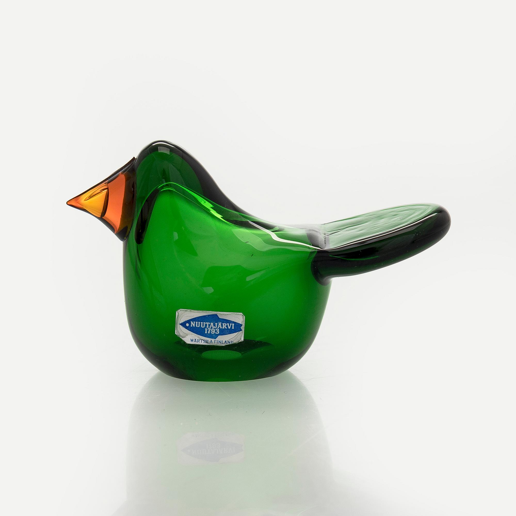 Oiva Toikka, A glass bird, "Flycatcher" signed Oiva Toikka Nuutajärvi Notsjö.