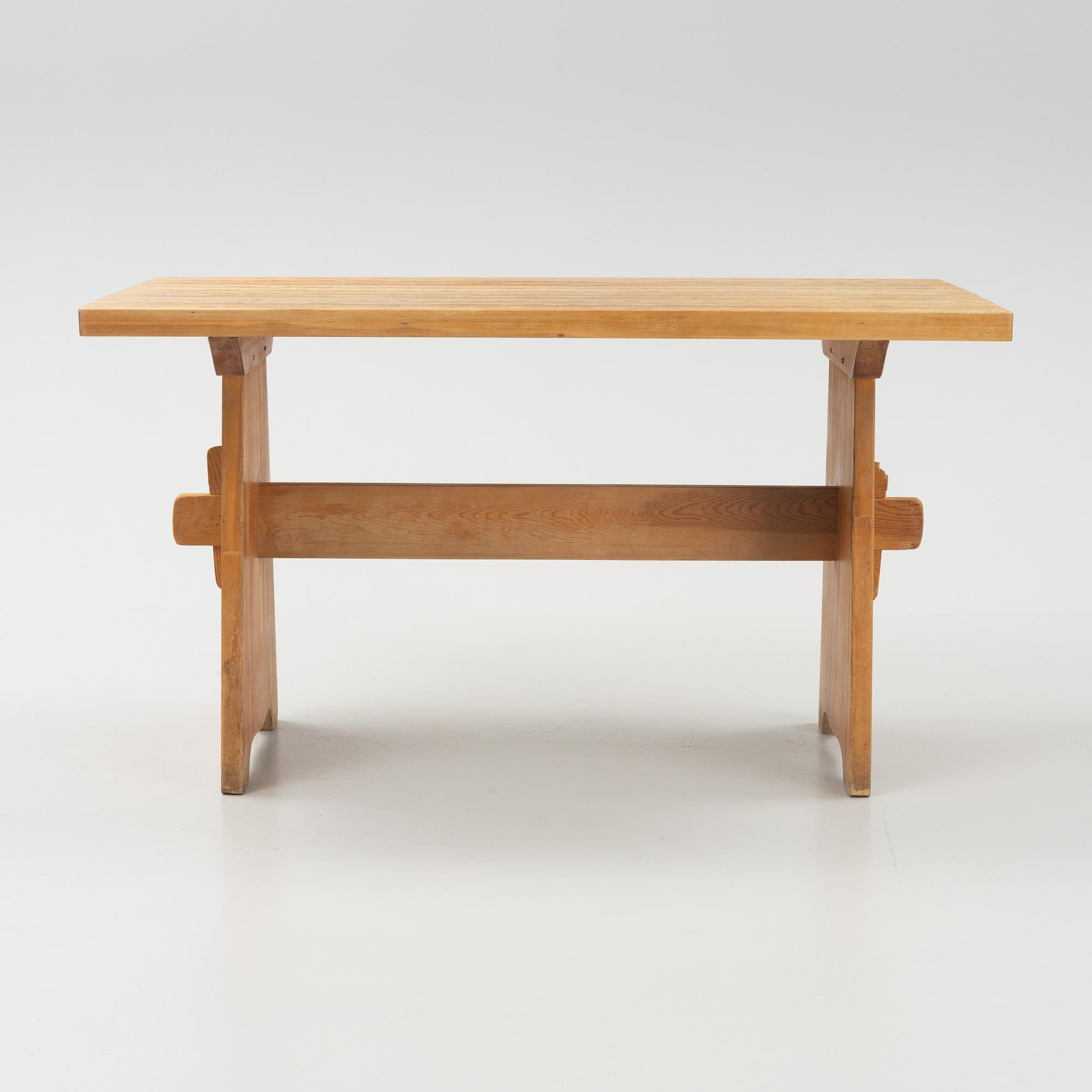 Göran Malmvall, a pinewood table and four chairs. Svensk Fur, mid 20th century.
