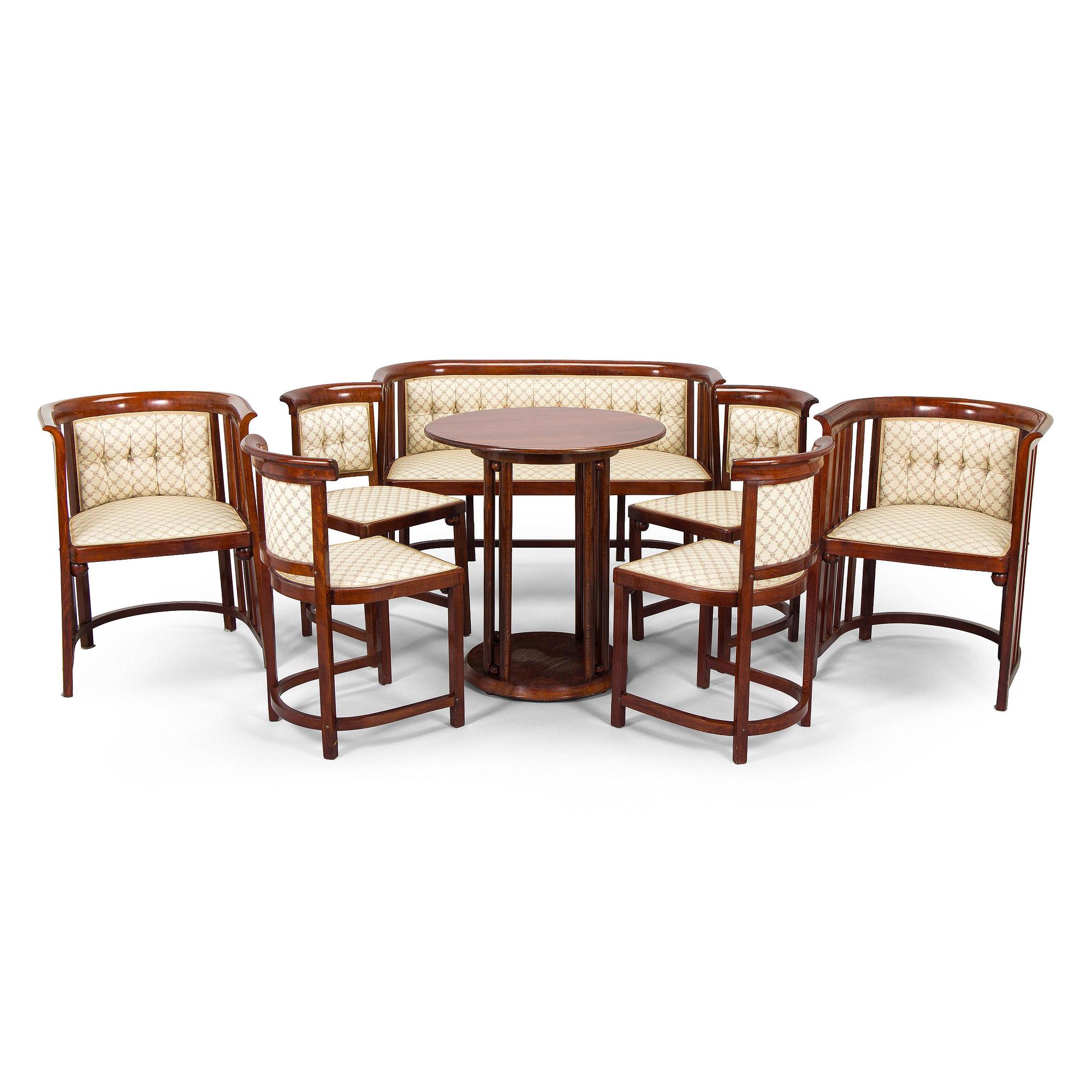 Josef Hoffmann, Kalusto, 8 osaa, Jacob & Josef Kohn, Wien, Itävalta. Noin 1910.